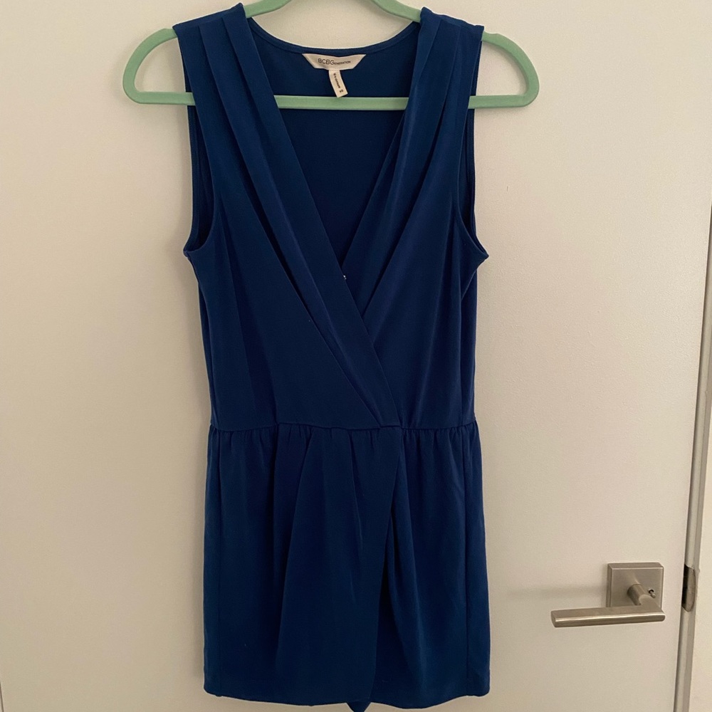 Blue romper.